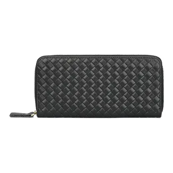 VIHUS Top Grain Cow Leather Clutch Wallet Unisex Black/Brown