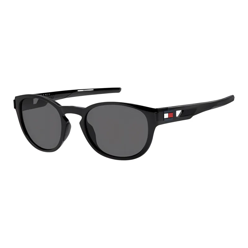 Tommy Hilfiger Irregular Shape Sunglasses Men's Black-0