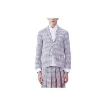 THOM BROWNE· Check Cotton Crepe Classic Sport Coat Business Suit Men's Purple
