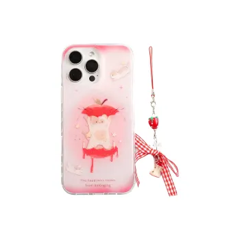 Sopi TPU Material Shimmer Apple Seed Cat Pendant Phone Cases Compatibility With IPhone 16/15/13/14/Pro/Max