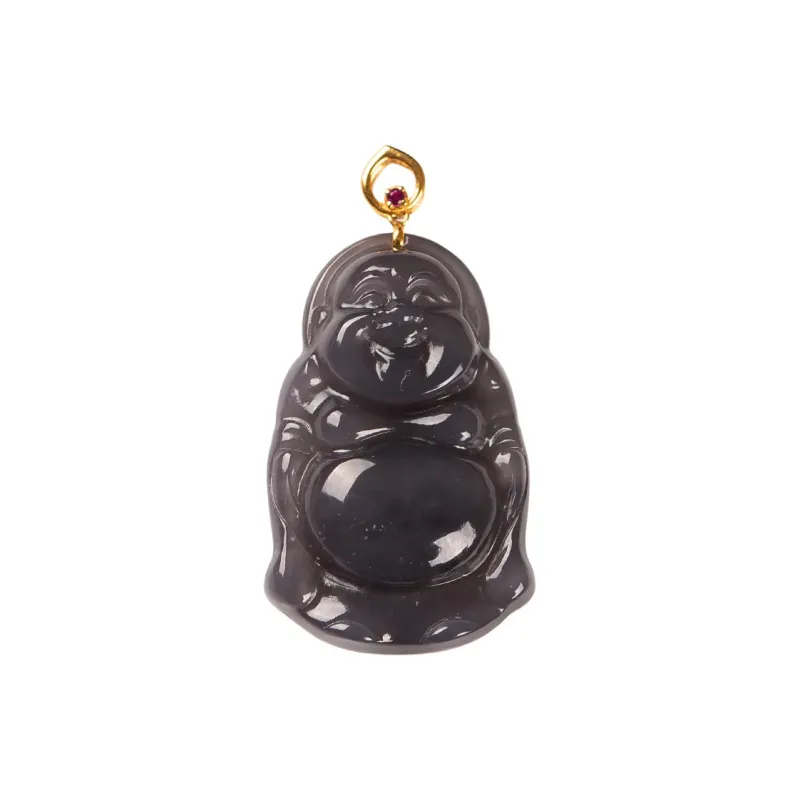 Execute The Blessing Hetian Jade Pendants Smoky Purple Unisex-0