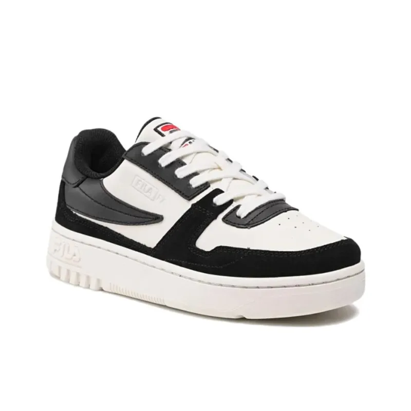 FILA Fxventuno Anti Slip Wear Resistant Low Top Skateboard Shoes Men's White Black-2