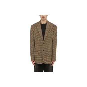 Balenciaga Houndstooth Button-Up Jacket
