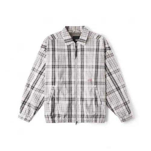 Vans hooded Jackets Coats Men's Light Gray Plaid
