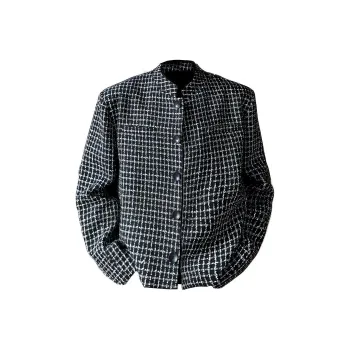 HOKLV Jackets & Coats Unisex Black Plaid