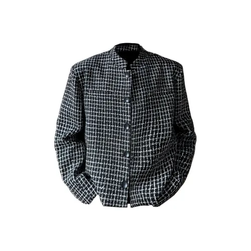 HOKLV Jackets & Coats Unisex Black Plaid