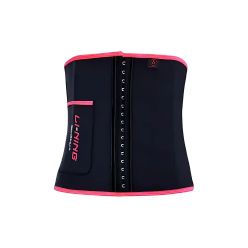 LiNing Brand Logo Elastane Sports Belts Women's Black Pink Width 26-29cm