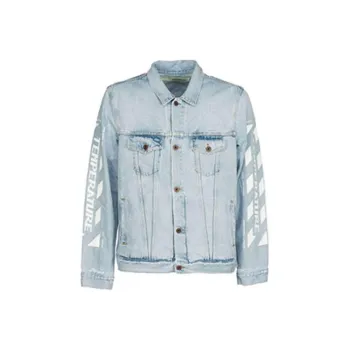 OFF WHITE Denim Jacket Regular Fit Men's Blue