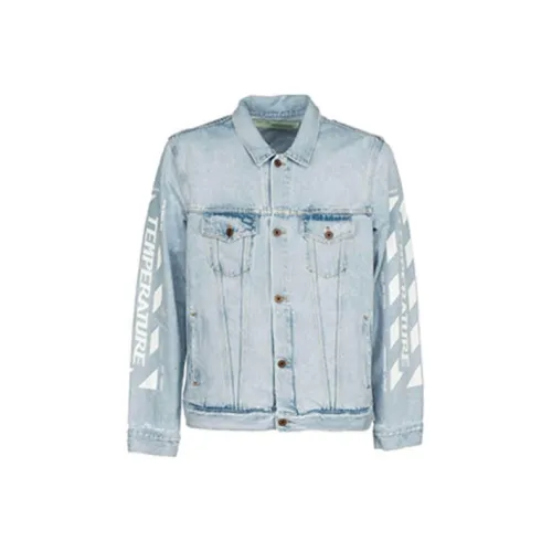 OFF WHITE Denim Jacket Regular Fit Men's Blue