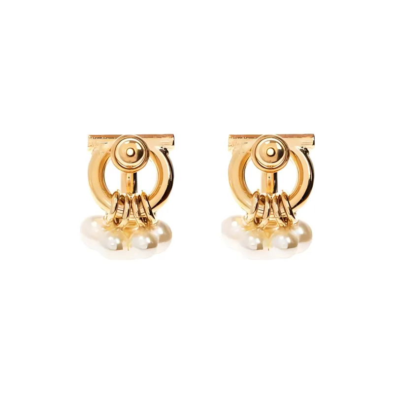 FERRAGAMO Brass Earrings Women's Gold-1