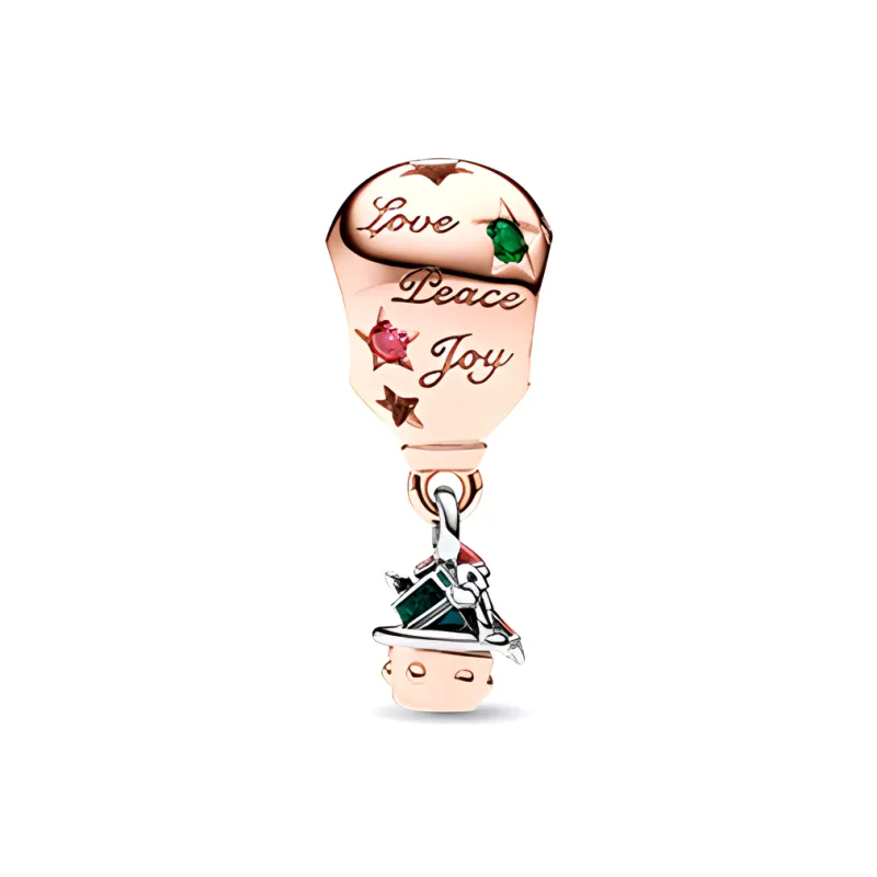 Pandora Gold Plated Copper Silver Alloy 925 Sterling Silver Glass Synthetic Cubic Zirconia Pendants Women's Pink-1