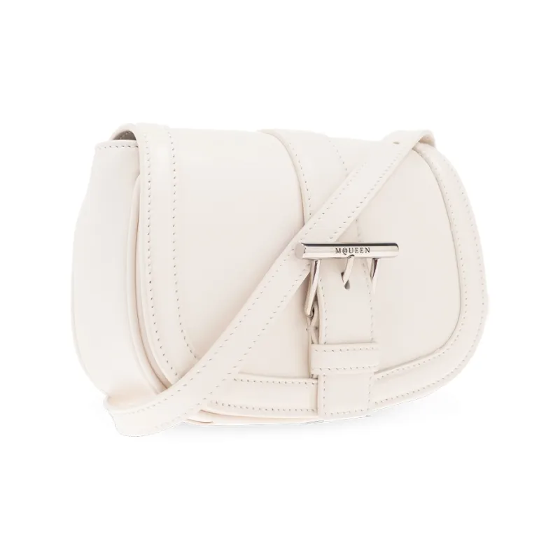 Alexander McQueen Genuine Leather Shoulder Bag Women's Cream-1