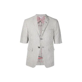 THOM BROWNE Striped Short sleeve Blazer
