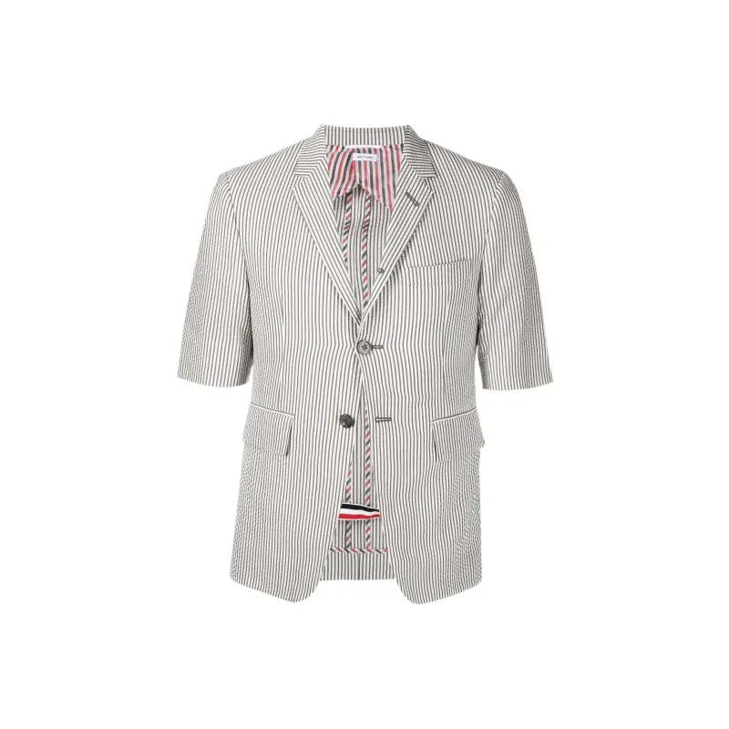 THOM BROWNE Striped Short sleeve Blazer-0