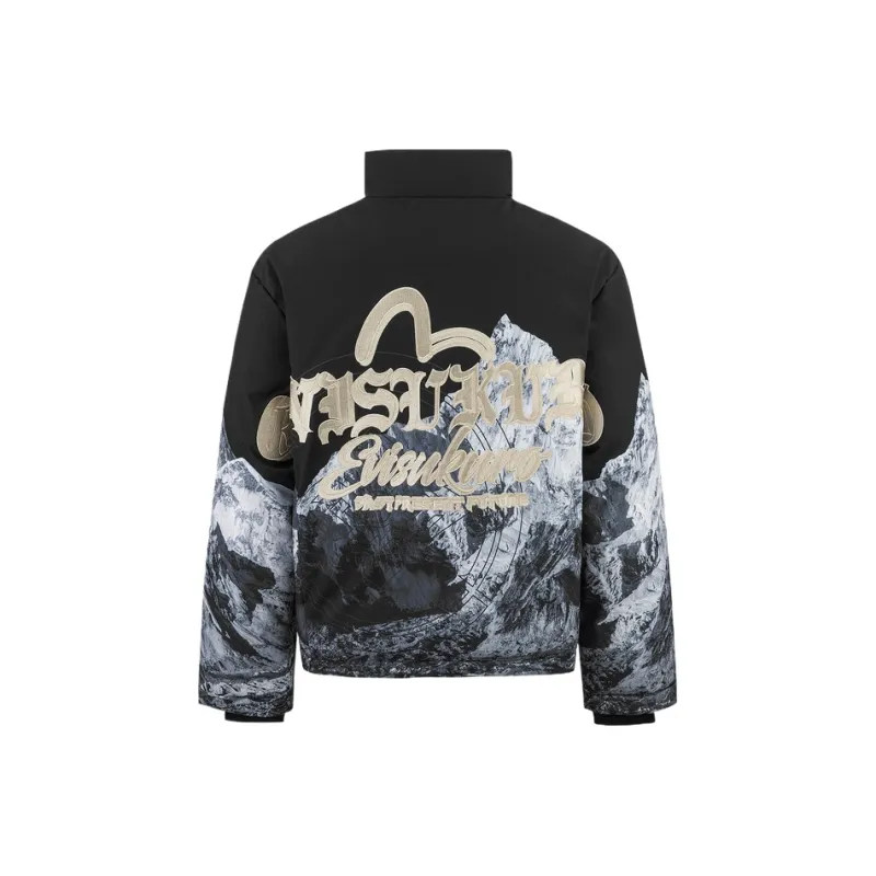 EVISU Down Jacket Men's Black All Over Print-0