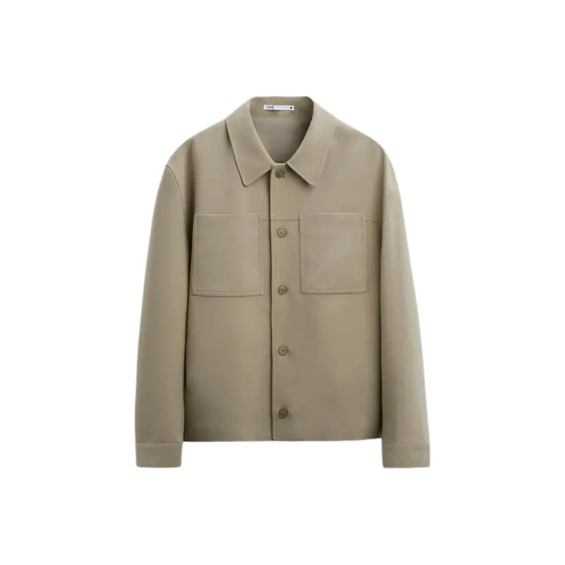 ZARA Jackets Coats Men's Light Brown Yellow-0