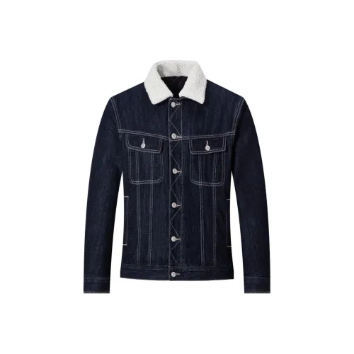 SEPTWOLVES Denim Jacket Men's Navy Blue