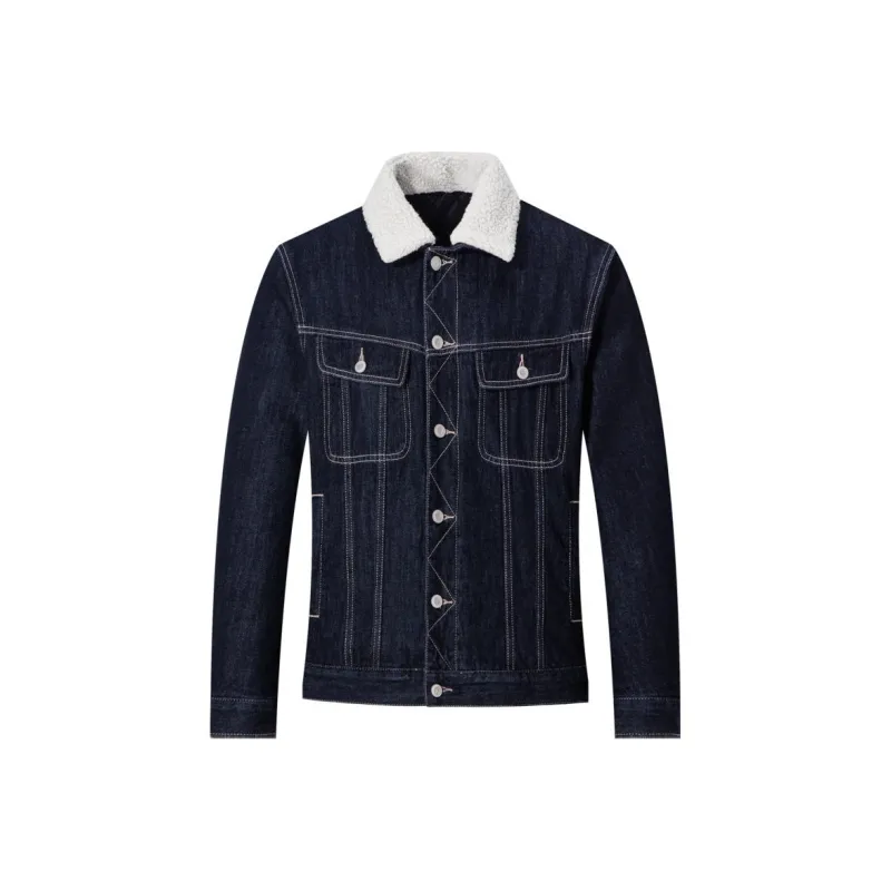 SEPTWOLVES Denim Jacket Men's Navy Blue-0