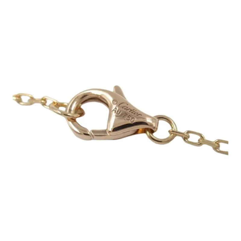 Cartier 2010s Pre owned 18kt Rose Gold Double C Diamond Pendant Necklace-2