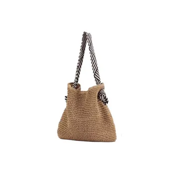 CLEVER& KETCH Fabric Tote Underarm Shoulder Bag Women's Coffee/Beige