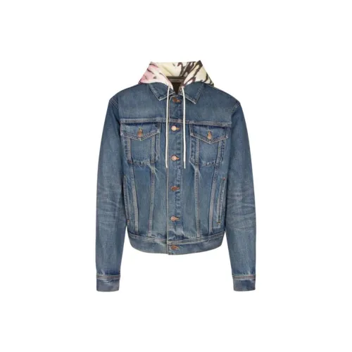 CELINE Double Layered Hooded Denim Jacket