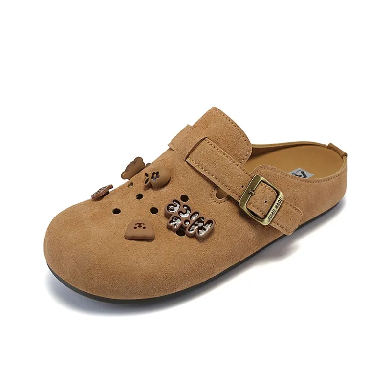 Lin Feng Cork Sole Closed Toe Slippers Women's-7