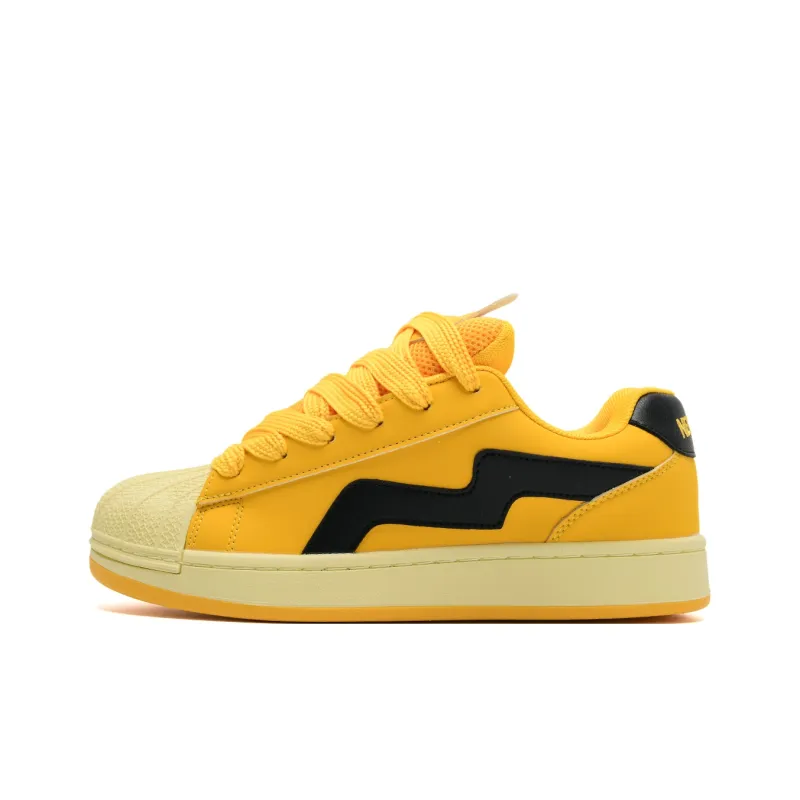 ABCIO Skateboard Shoes Unisex Low Top Cheese Yellow/Cream White/White Blue Red/Burgundy-1