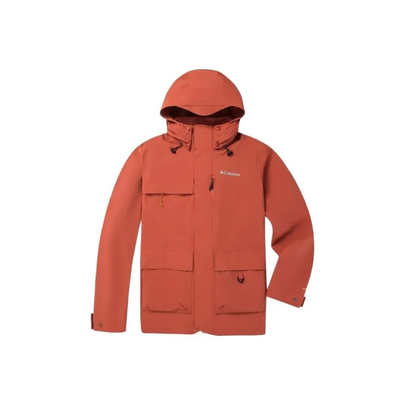 Columbia Windbreaker Jackets Men Orange Red-0