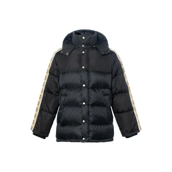 GUCCI Gg Jacquard Tape Sleeve Down Jacket