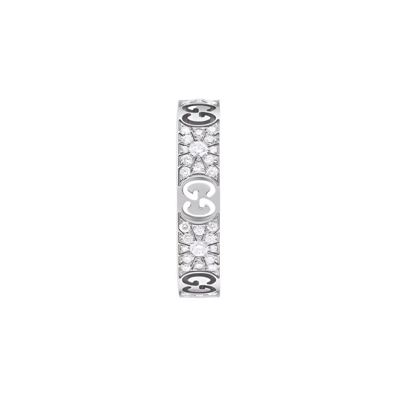 GUCCI 18K White Gold Rings Women's-2