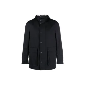 THOM BROWNE Hooded Cropped Sleeved Parka