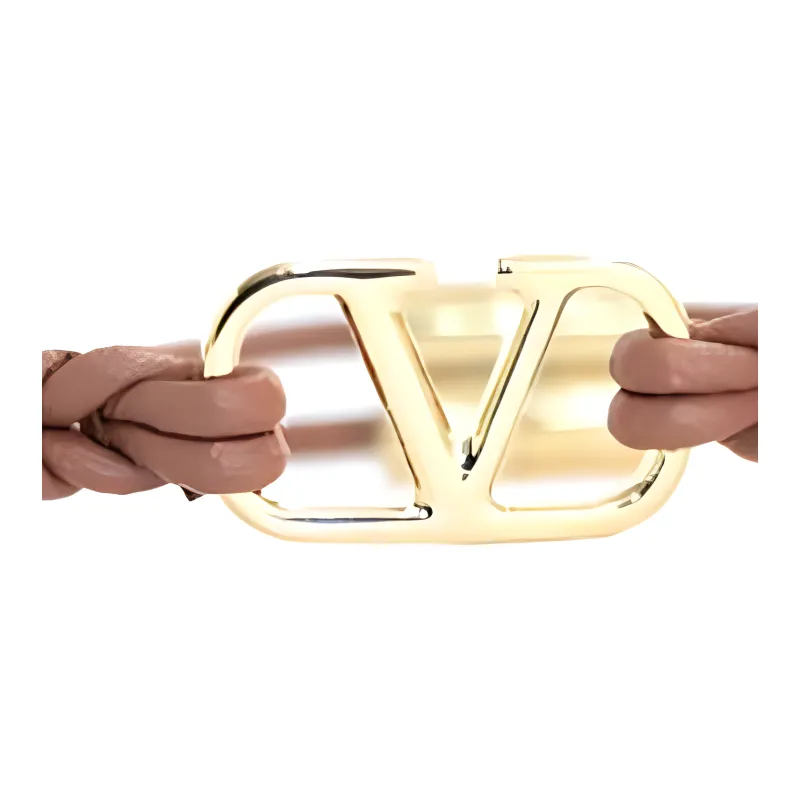 Valentino Leather Wristbands Men's Brown-2