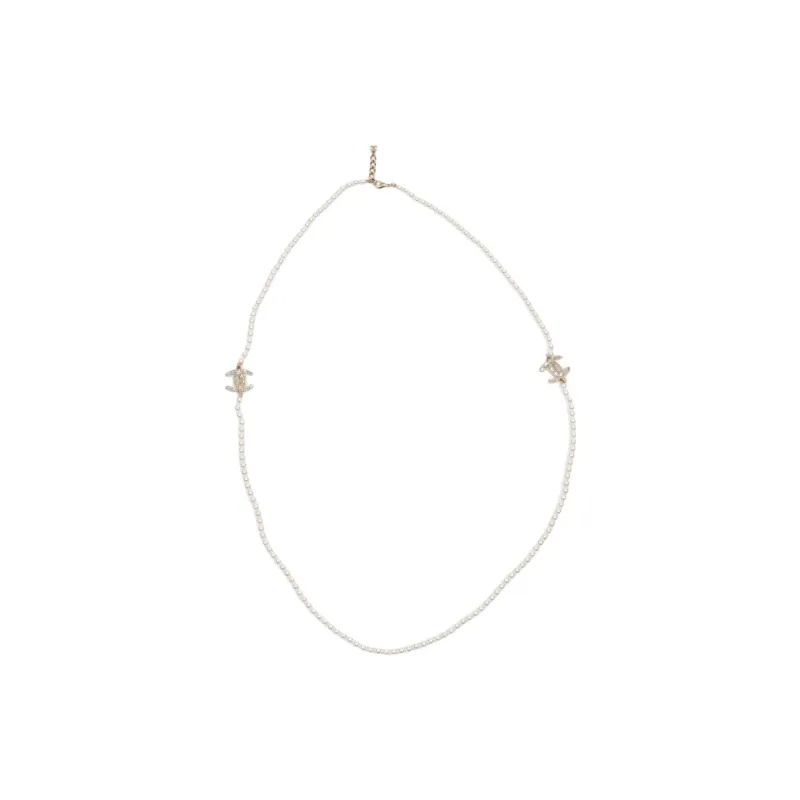 CHANEL 2020s CC logo Necklace-0