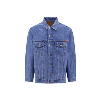 Martine Rose Denim Jackets Men Dark Blue