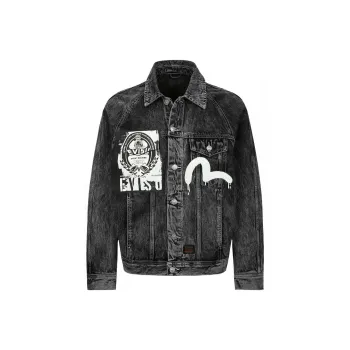 EVISU Denim Jackets Men Black