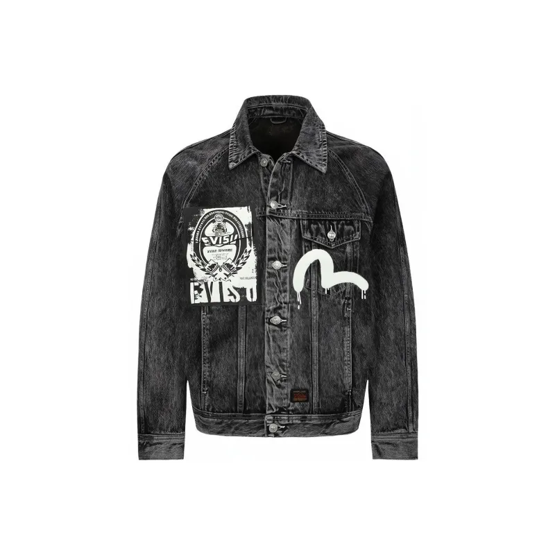 EVISU Denim Jackets Men Black-0