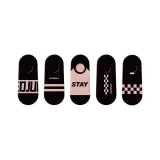 Black Pink No-Show Socks