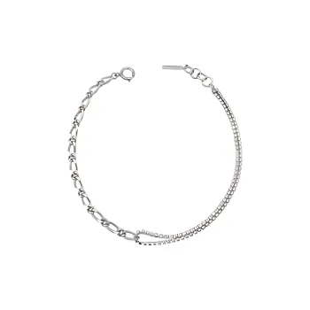 JUSTINE CLENQUET Brass, Palladium Plated, Crystal Necklaces Women's Silver