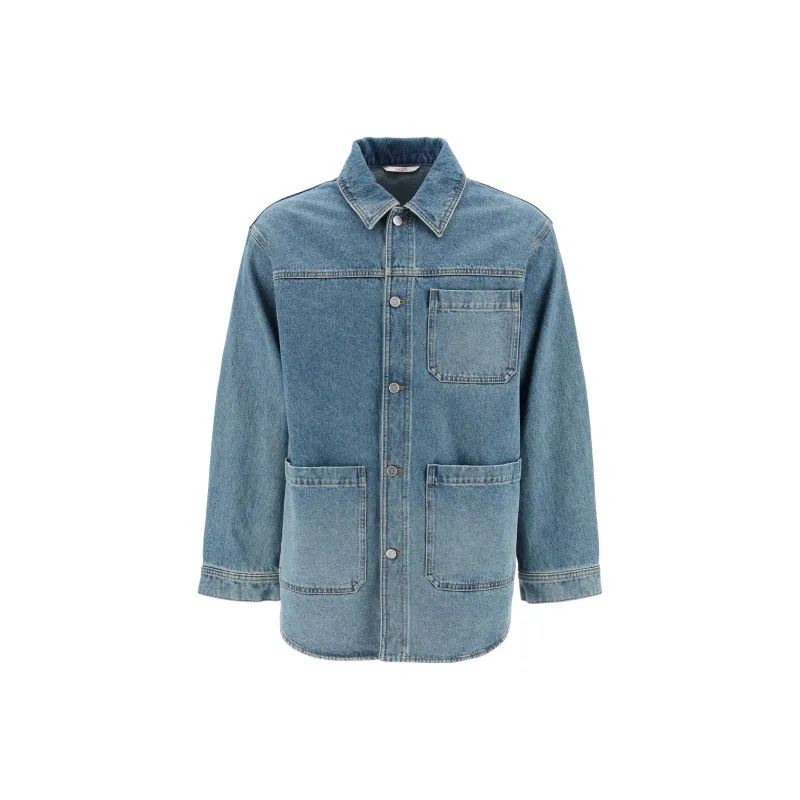 Valentino Denim Jackets Men Blue-0