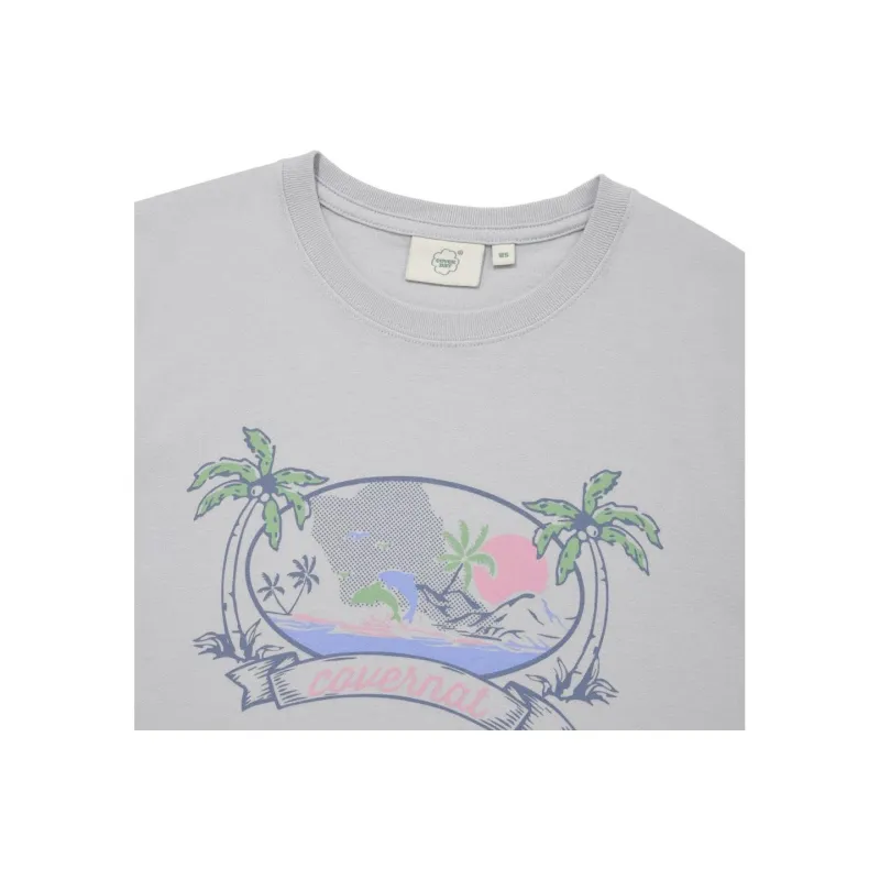 COVERNAT SS24 Drop Shoulder Sleeve T Shirt Women's Light Blue-2