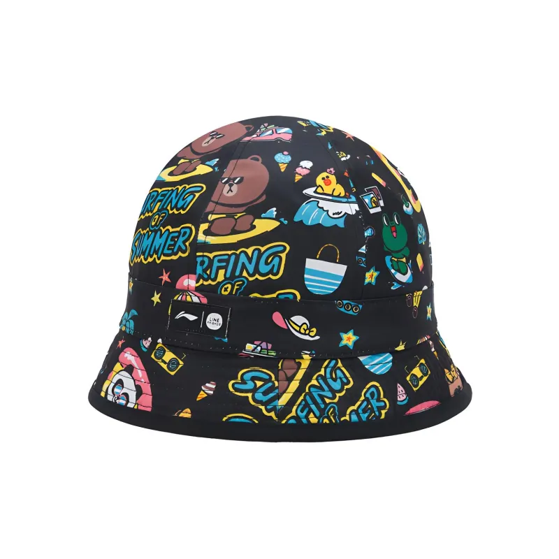 Line Friends X LINING Line Friends Bucket Hats Unisex Black-2