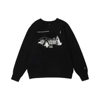NANGA TACOMA FUJI RECORDS Collaboration Sweatshirts Unisex Black