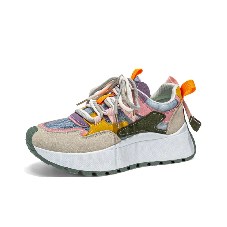 Boogie Bear Breathable Height Increase Low Top Chunky Sneakers Women's-3