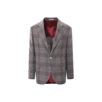 Brunello Cucinelli Single-Breasted Checked Blazer