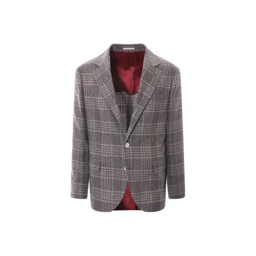 Brunello Cucinelli Single Breasted Checked Blazer