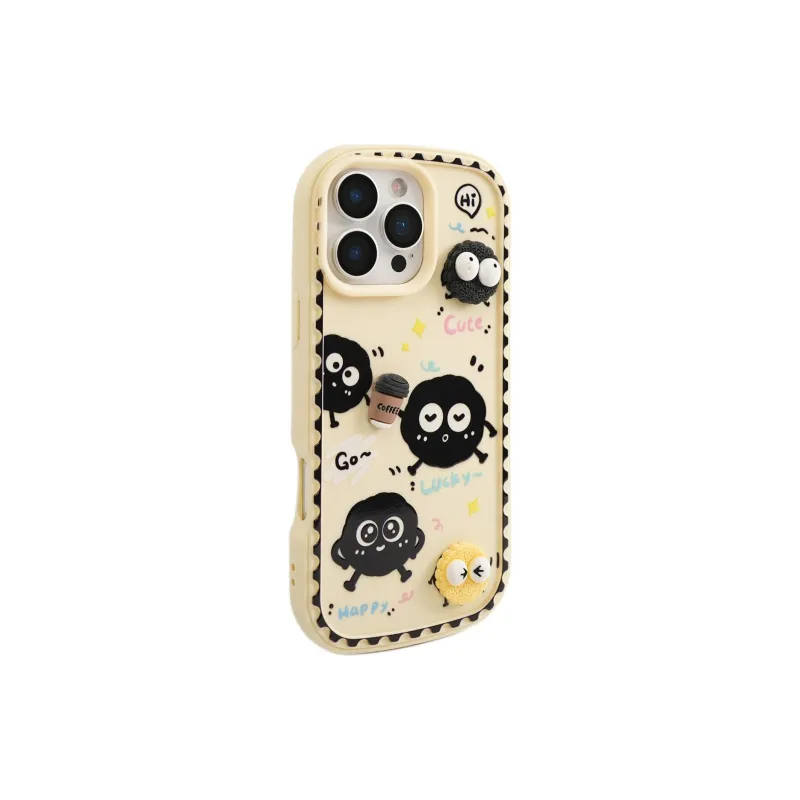 Sopi TPU Material Rice Base Cookie Lanyard Phone Cases Compatible With IPhone 16/15 Pro Max/Apple 13/14 Pro/Max-1