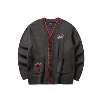CHAOJIANTA x SNOOPY Knitwear Unisex Smoke Black Gray