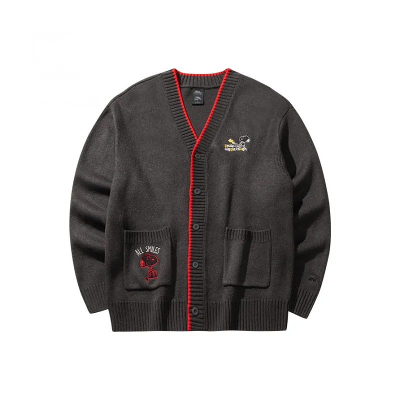 CHAOJIANTA x SNOOPY Knitwear Unisex Smoke Black Gray-0