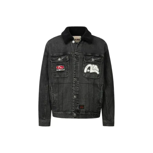 EVISU Denim Jackets Men Black