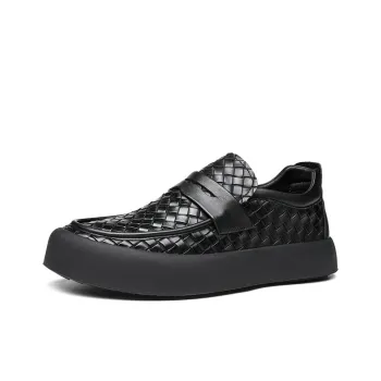 FAPAI Men's Casual Shoes Men Low Top Black